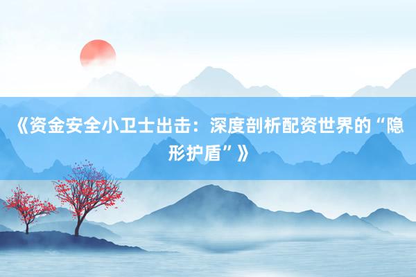 《资金安全小卫士出击：深度剖析配资世界的“隐形护盾”》