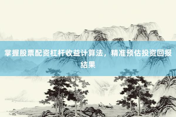掌握股票配资杠杆收益计算法，精准预估投资回报结果