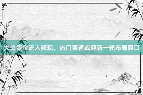 大单资金流入频现，热门赛道或迎新一轮布局窗口