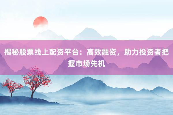揭秘股票线上配资平台：高效融资，助力投资者把握市场先机