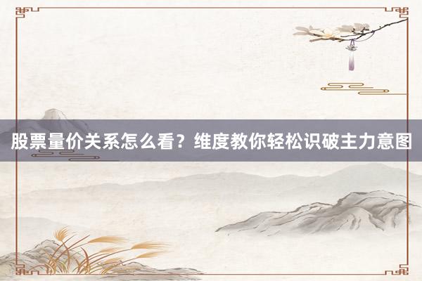 股票量价关系怎么看？维度教你轻松识破主力意图