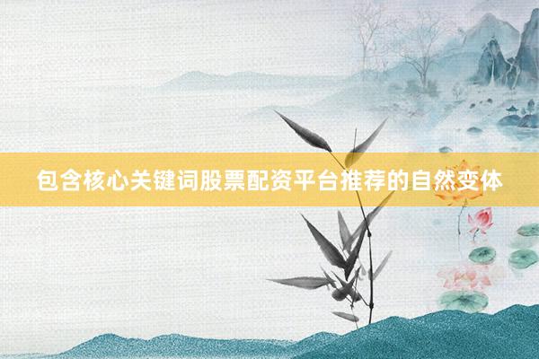 包含核心关键词股票配资平台推荐的自然变体