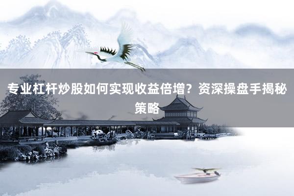 专业杠杆炒股如何实现收益倍增？资深操盘手揭秘策略