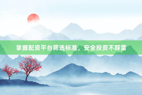 掌握配资平台筛选标准，安全投资不踩雷