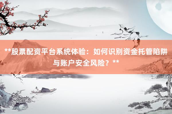 **股票配资平台系统体验:如何识别资金托管陷阱与账户安全风险?**