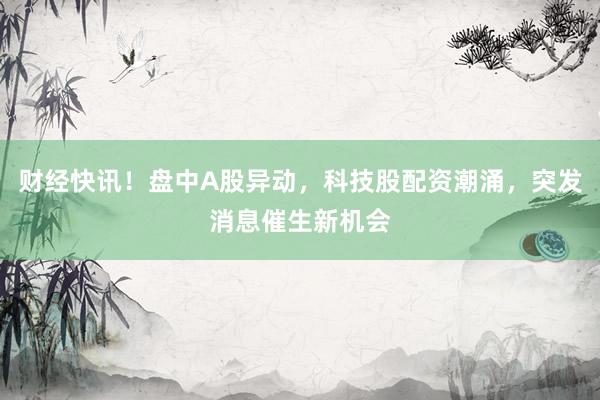 财经快讯！盘中A股异动，科技股配资潮涌，突发消息催生新机会